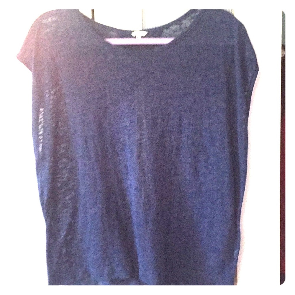 Navy semi sheer top